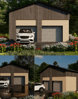 Innovative Living Design DIY Prefab Double Car Garage - 24x24x12 ft, (x2) Door 9x7ft