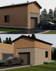 Innovative Living Design DIY Prefab Single Car Garage - 12x24x12 ft, (x1) Door 9x7ft and (x2) Windows 4x4ft each