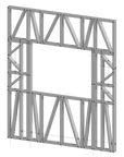 Innovative Living Design Modular Wall - 7x8ft with 4x3ft Window - 16" simple studs spacing - Ga. 20, Grade 50 Galvanized Steel