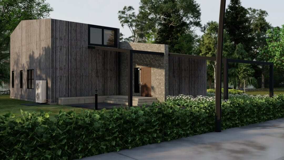 rendering of steel frame single family home
