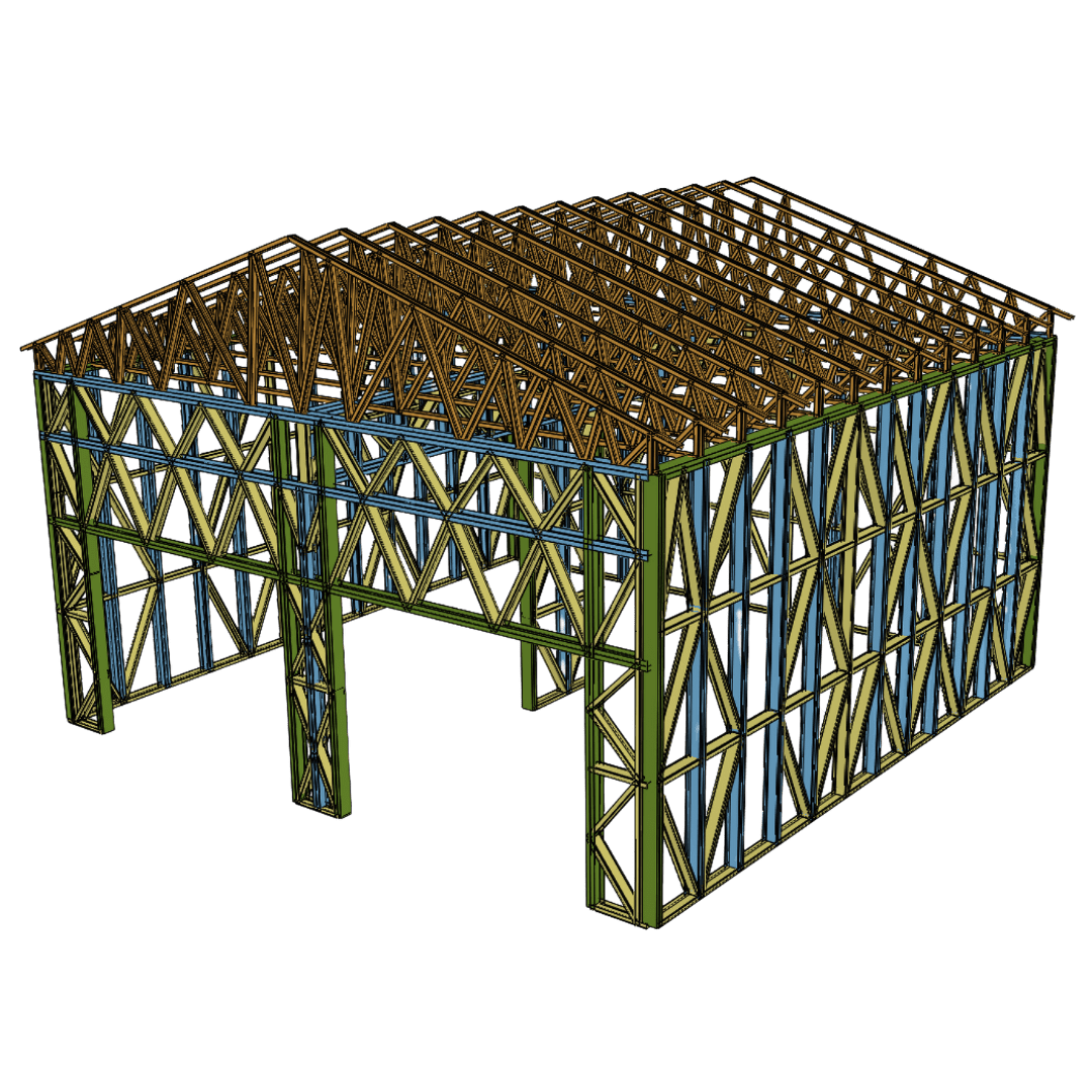 Innovative Living Design DIY Prefab Double Car Garage - 24x24x12 ft, (x2) Door 9x7ft