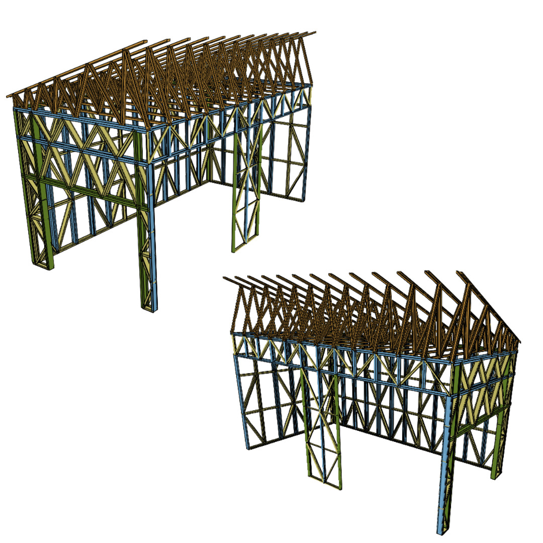 Innovative Living Design DIY Prefab Double Car Garage - 24x24x12 ft, (x2) Door 9x7ft