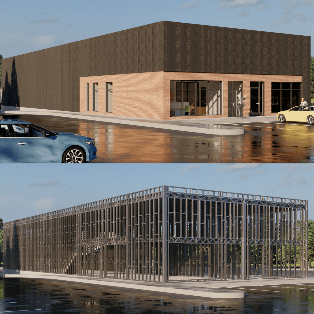 Industrial Building - 7,143 ft² - 20 ft Ceiling Height – Eco Structure