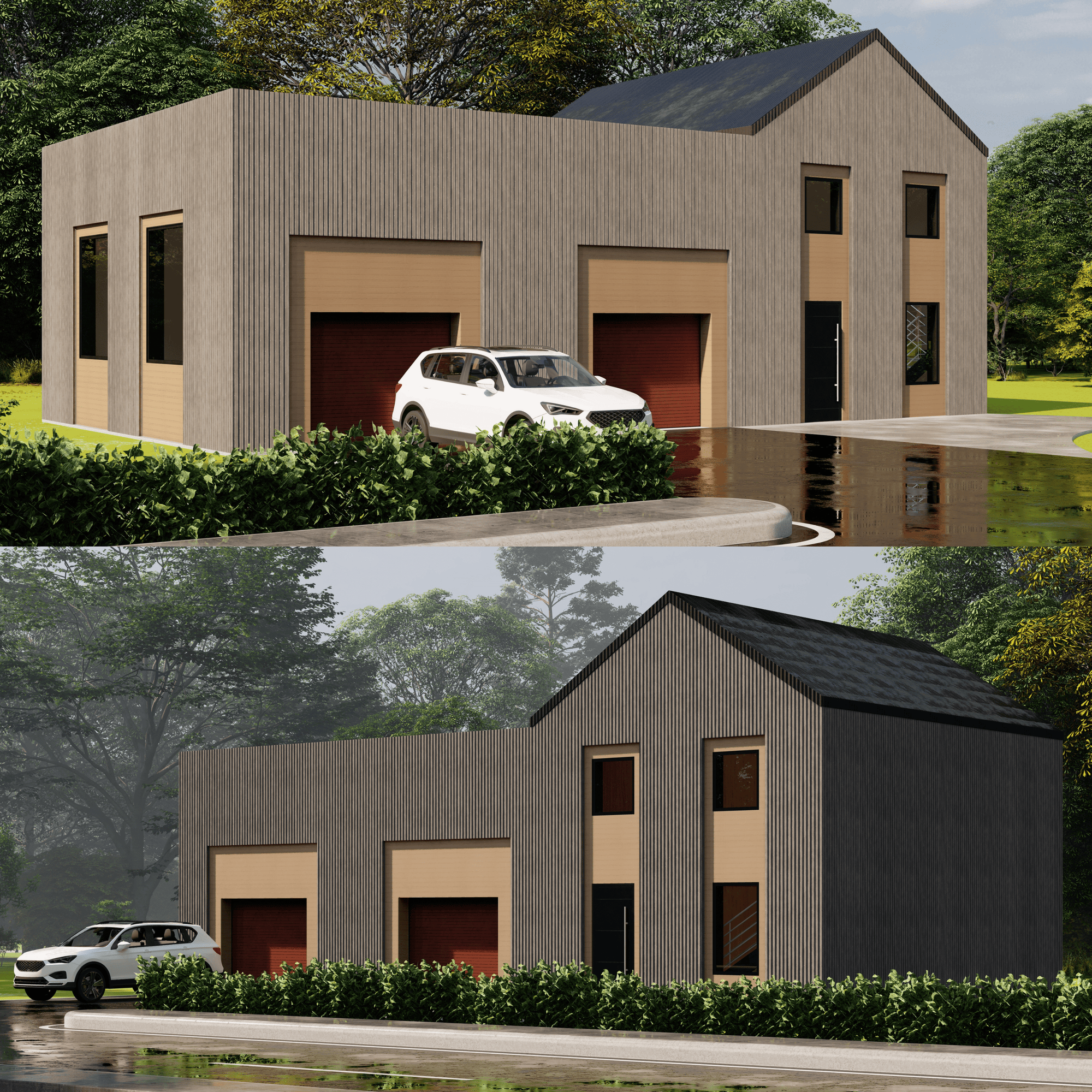 Innovative Living Design Mechanic Shop -  2,246 ft² area, 16 ft height, (x2) Door 10x10ft