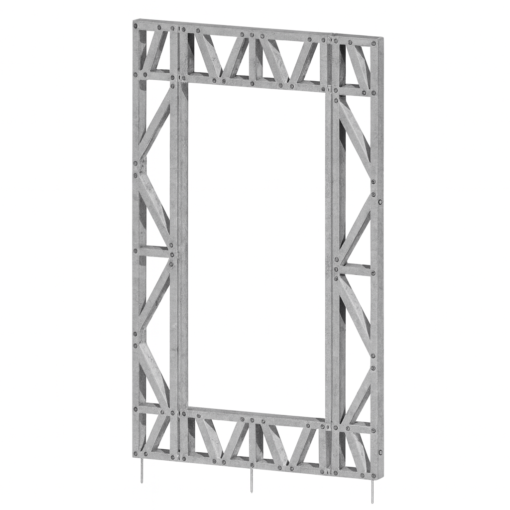 Innovative Living Design Modular Wall - 4.5x8ft with 2.7x6ft Window - 16" simple studs spacing - Ga. 20, Grade 50 Galvanized Steel