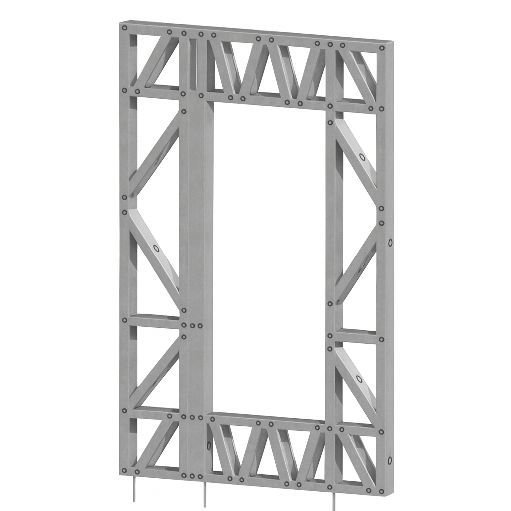 Innovative Living Design Modular Wall - 4.5x8ft with 2x6ft Window - 16" simple studs spacing - Ga. 20, Grade 50 Galvanized Steel