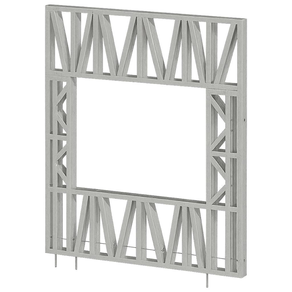 Innovative Living Design Modular Wall - 6x8ft with 4x3.5ft Window - 16" simple studs spacing - Ga. 20, Grade 50 Galvanized Steel