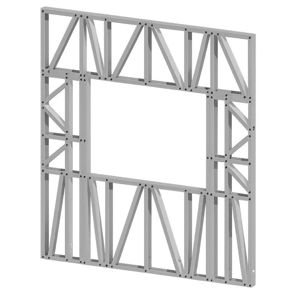 Innovative Living Design Modular Wall - 7x8ft with 4x3ft Window - 16" simple studs spacing - Ga. 20, Grade 50 Galvanized Steel