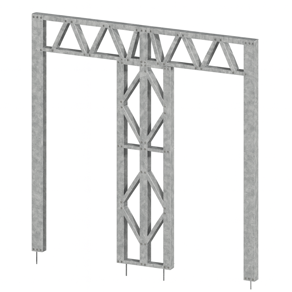 Innovative Living Design Modular Wall - 8x8ft with 2.5x6.5 ft Double Door - 16" simple studs spacing - Ga. 20, Grade 50 Galvanized Steel
