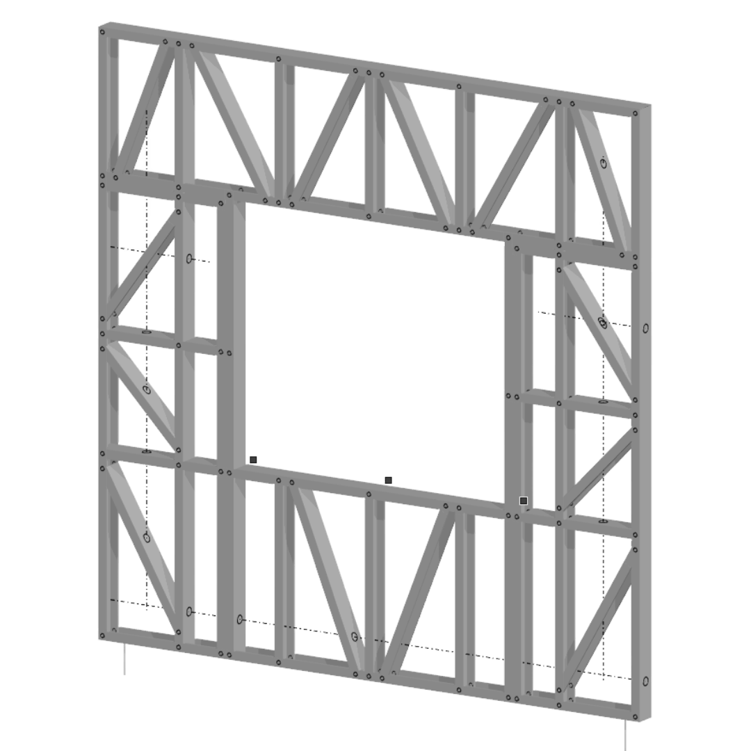 Innovative Living Design Modular Wall - 8x8ft with 4x3.5ft Window - 16" simple studs spacing - Ga. 20, Grade 50 Galvanized Steel