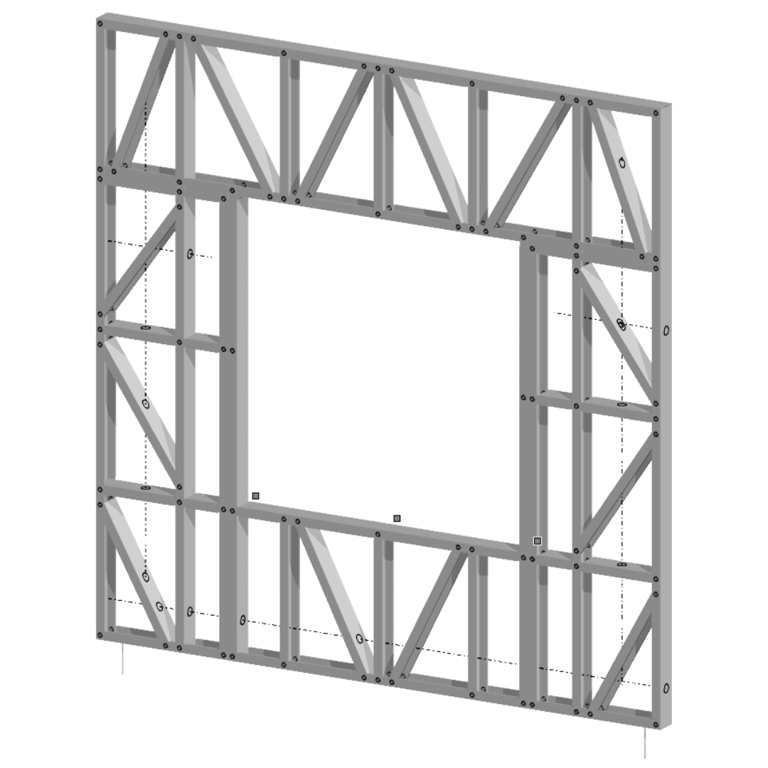Innovative Living Design Modular Wall - 8x8ft with 4x4ft Window - 16" simple studs spacing - Ga. 20, Grade 50 Galvanized Steel