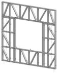Innovative Living Design Modular Wall - 8x8ft with 4x4ft Window - 16" simple studs spacing - Ga. 20, Grade 50 Galvanized Steel