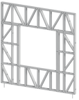 Innovative Living Design Modular Wall - 8x8ft with 4x4ft Window - 16" simple studs spacing - Ga. 20, Grade 50 Galvanized Steel