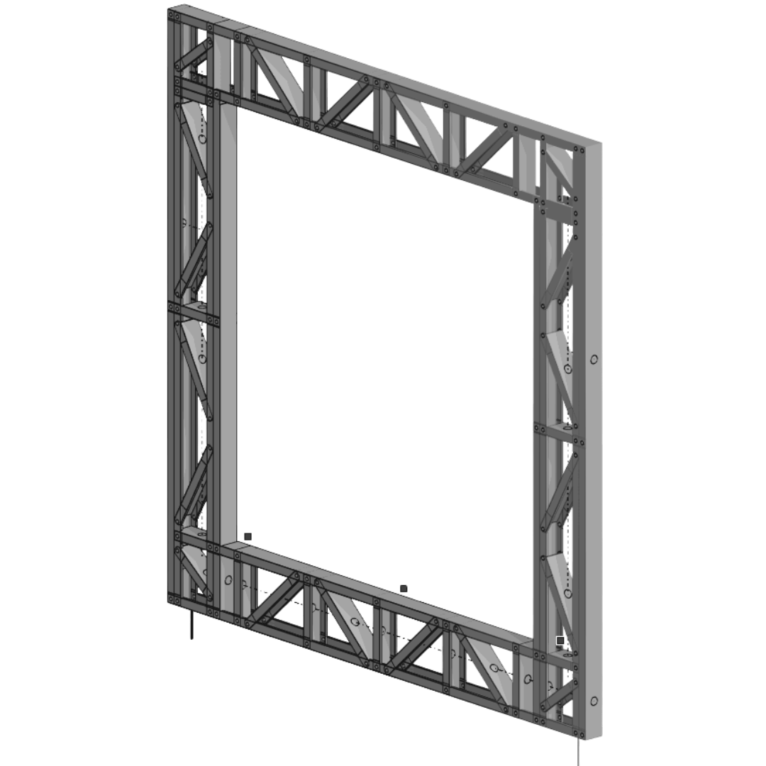 Innovative Living Design Modular Wall - 8x8ft with 6x6ft Window - 16" simple studs spacing - Ga. 20, Grade 50 Galvanized Steel