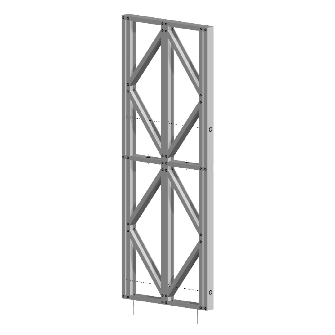 Innovative Living Design Modular Wall Panel - 3x8ft - 16" double studs spacing - Ga. 20, Grade 50 Galvanized Steel