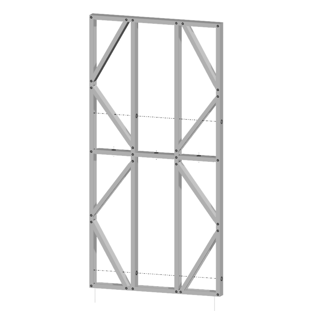 Innovative Living Design Modular Wall Panel - 4x8ft - 16" simple studs spacing - Ga. 20, Grade 50 Galvanized Steel