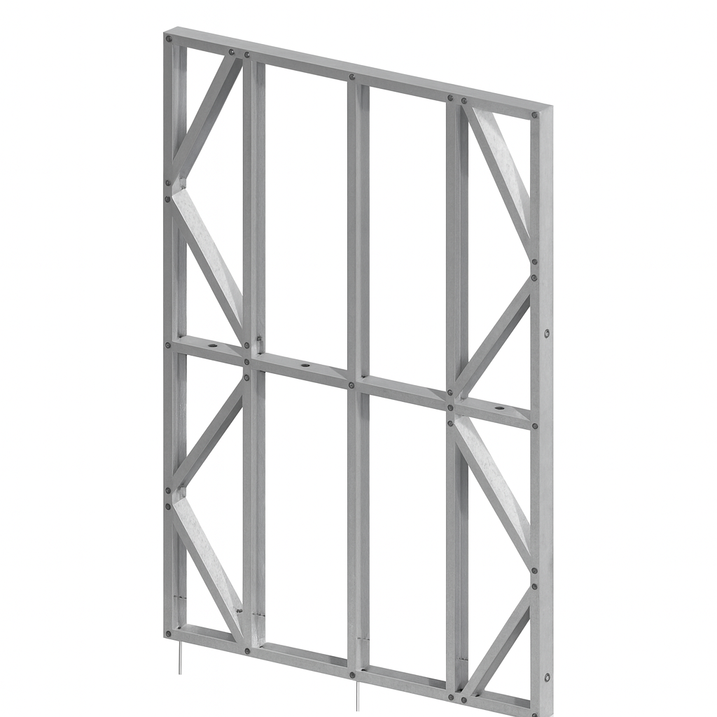 Innovative Living Design Modular Wall Panel - 5x8ft - 16" simple studs spacing - Ga. 20, Grade 50 Galvanized Steel