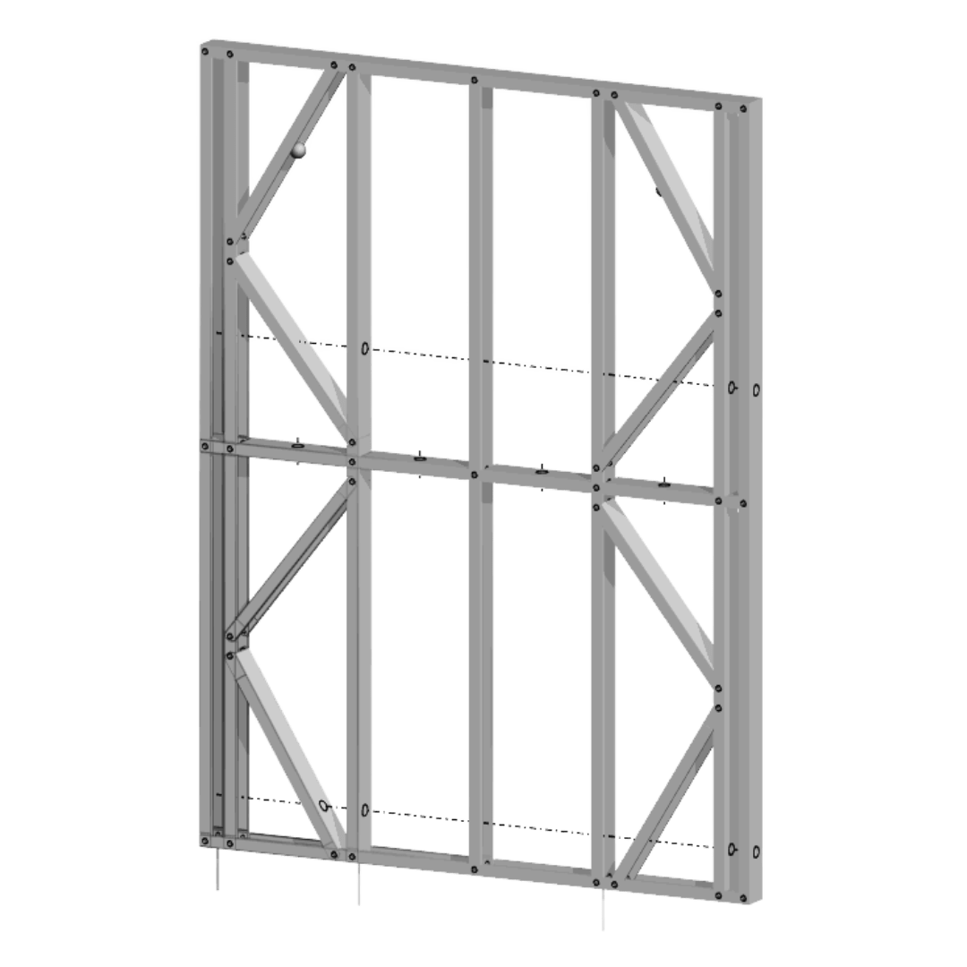 Innovative Living Design Modular Wall Panel - 6x8ft - 16" simple studs spacing - Ga. 20, Grade 50 Galvanized Steel