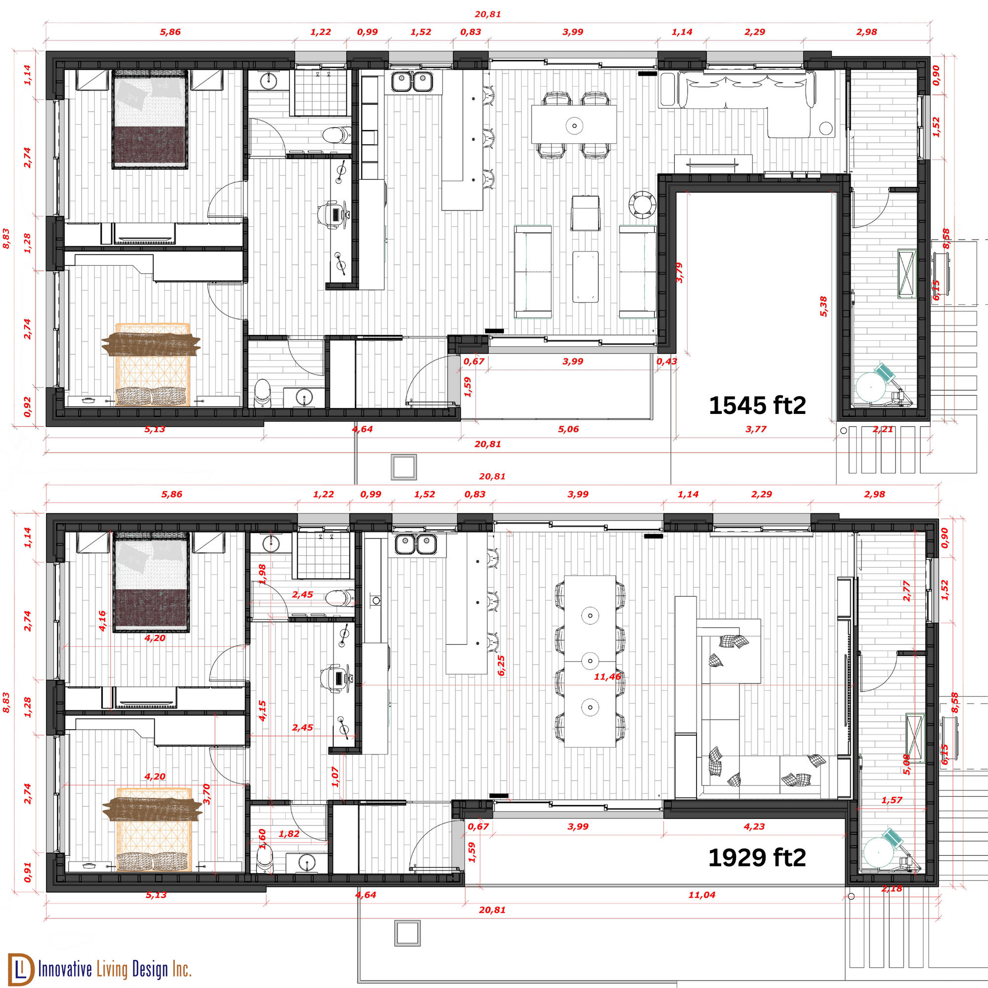 Innovative Living Design Single Family Home - 1929 ft² - 2 Bedrooms Bangalow