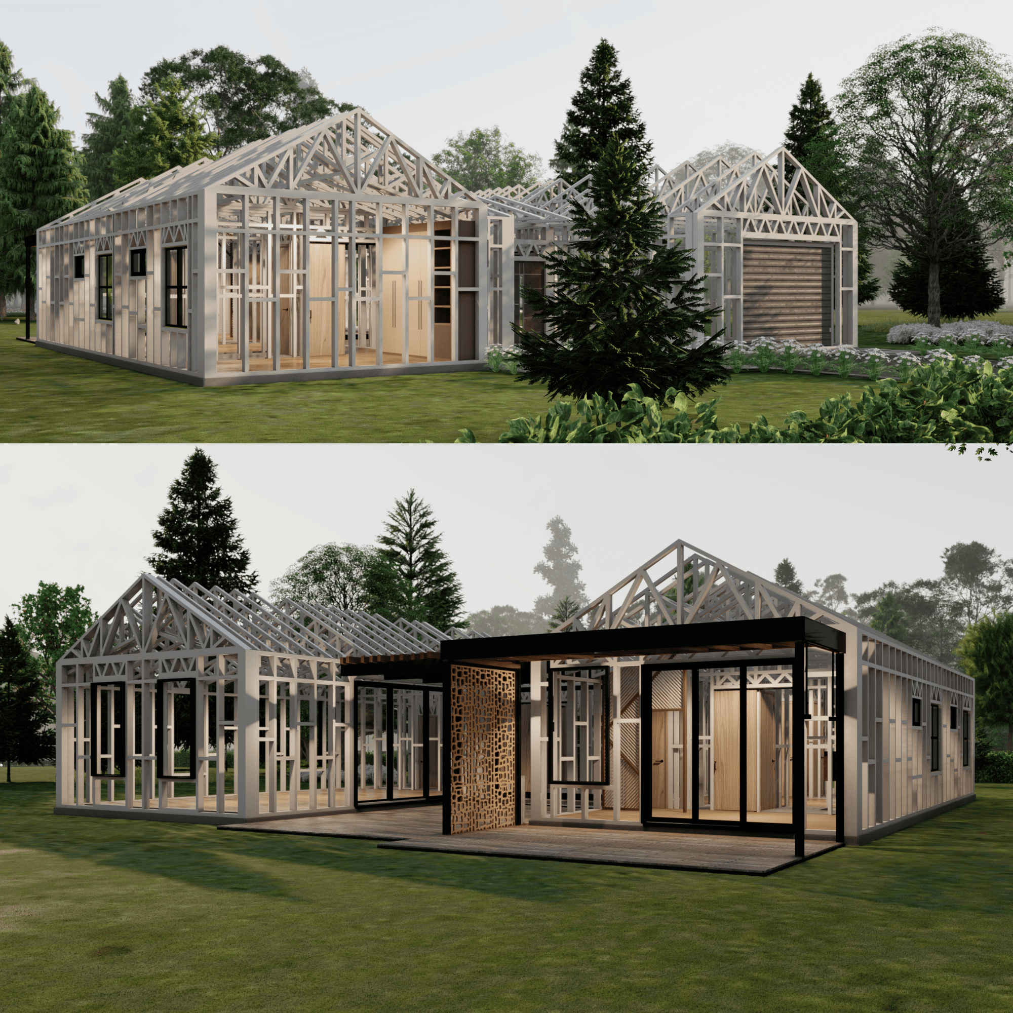 Innovative Living Design Single Family Home - 2260 ft² - 3 Bedrooms Farm House Bungalow