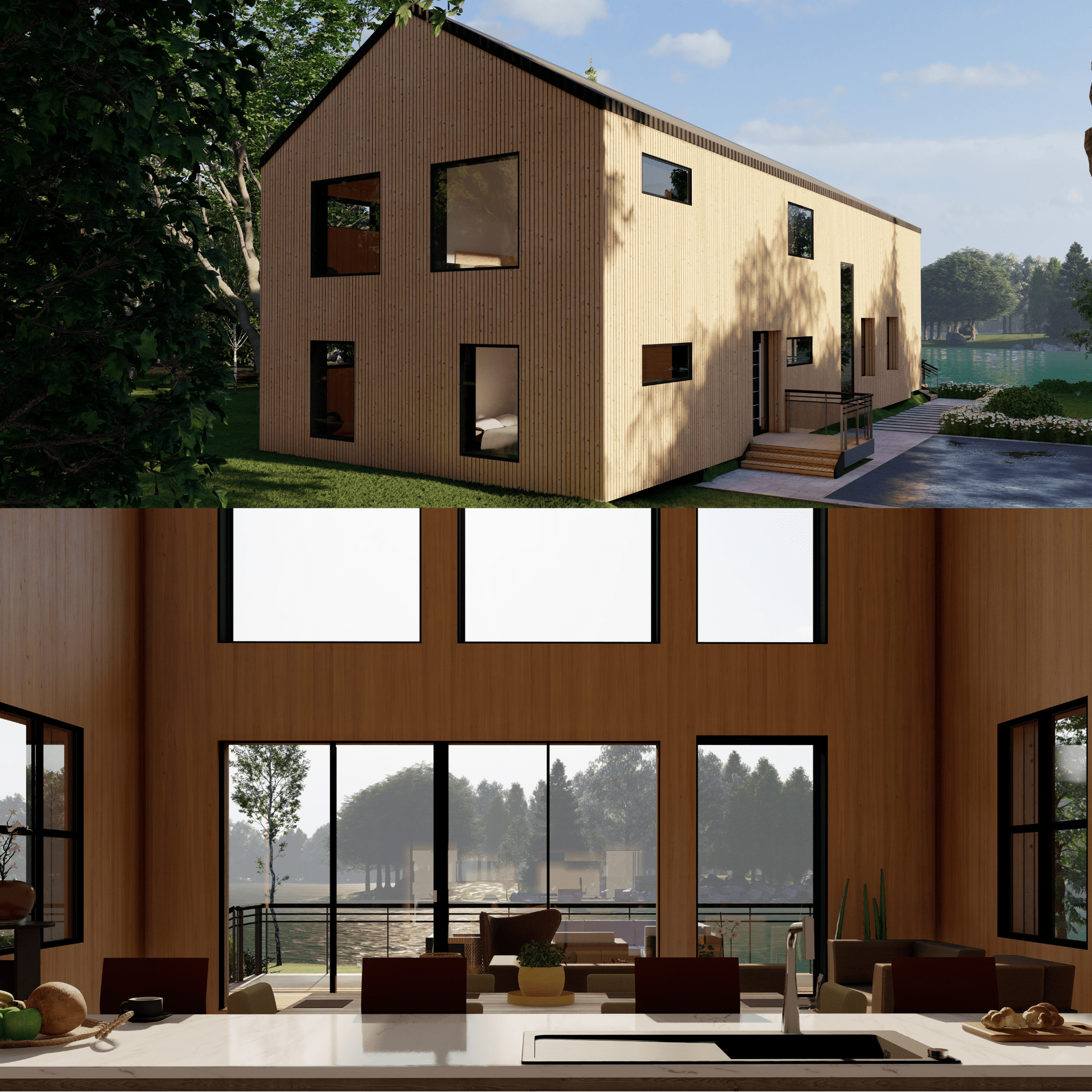 Innovative Living Design Single Family Home - 2583 ft² - 3 Bedrooms Nordic Style Cottage