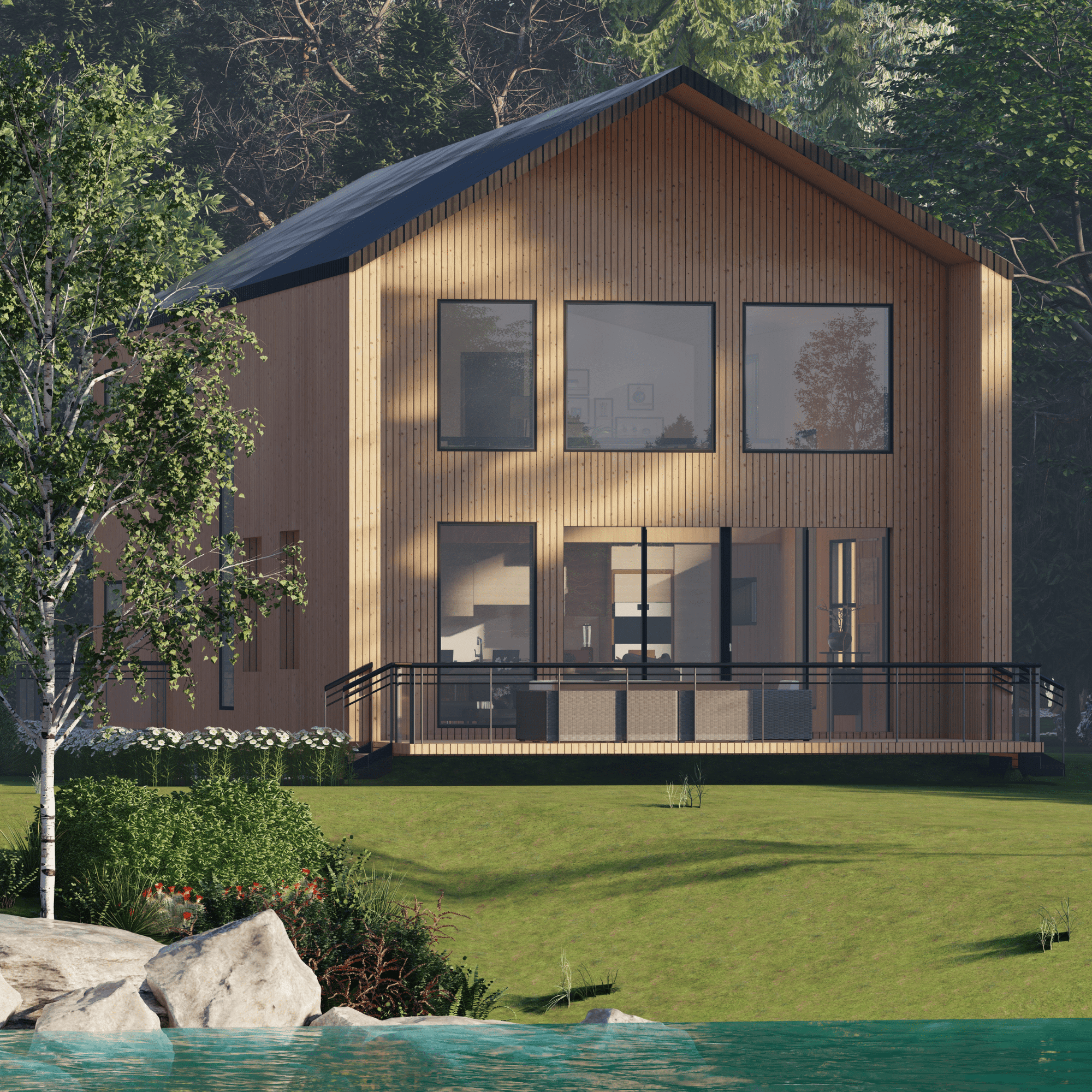 Innovative Living Design Single Family Home - 2583 ft² - 3 Bedrooms Nordic Style Cottage
